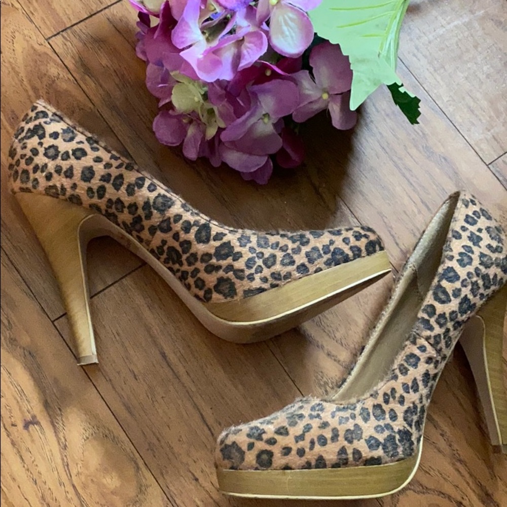 Wild Diva Heels 7 Leopard Print Fur